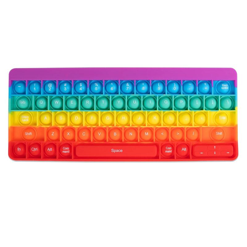 Keyboard Rainbow Push Bubble Sensory Fidget Toys Kids ADHD Anxiety Stress Reliever Jugetes Antiestrés Para Niños