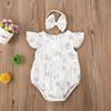 Citgeett Summer Infant Newborn Baby Girls Boys Bodysuits Ruffles Short Sleeve Cotton Jumpsuits Clothes