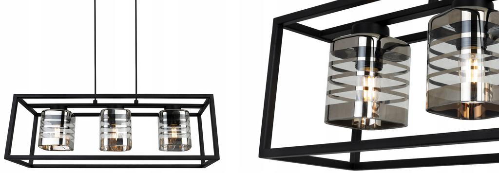 HANGING LAMP CAGE ELEGANT GLASS SHADE