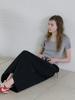 Elssibeui Drawstring Maxi Long Skirt_Black