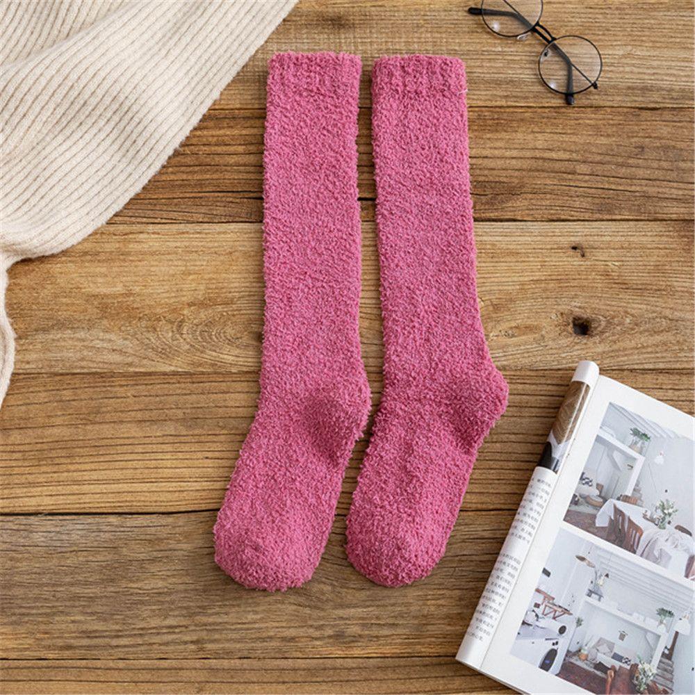 Cadeau de Noël Respirant Doux Hiver Chaud Chaussettes de Sommeil Chaussettes en Velours Corail Moelleuses Confortables Lit Sol