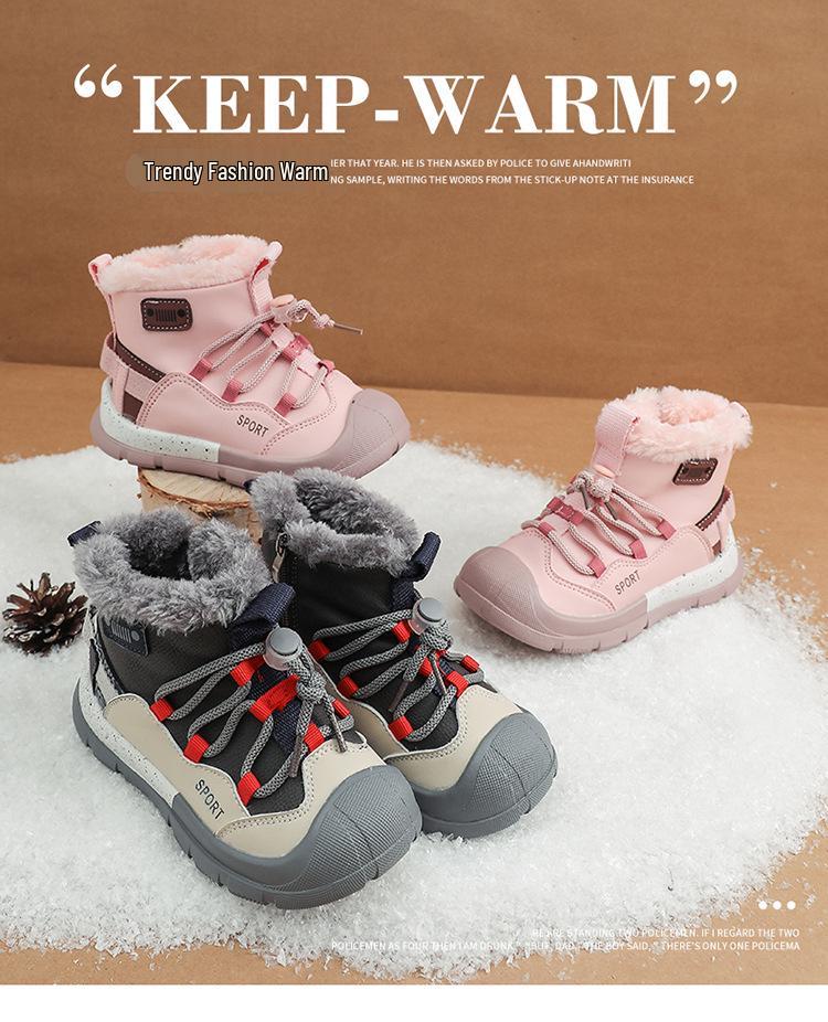 Wasserdichte Kinder-Winterstiefel mit rutschfester Sohle für Jungen und Mädchen - Neuer Stil 2025, mit Fleece gefüttert und verdickt