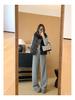 AJ12311 Luxury Yak Wool Wide-Leg Pants: Upgraded 520G Yak Wool & Acetate Silk for Ultimate Warmth & Comfort.