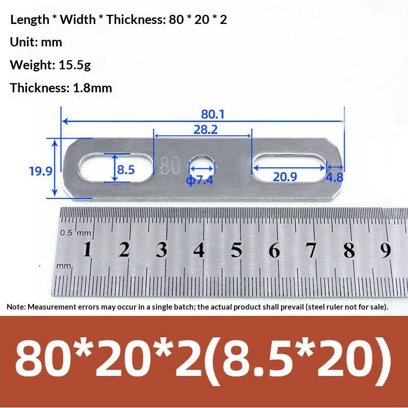304 Stainless Steel Double Hole Metal Straight Plate Thickened Flat Gasket With Holes Blocking Plate Bolt Accessories