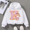 PAW Patrol Child White Long- Sleeve Hoodie Girls Skye Polyester Tops Cartoon 26 Letter Printed Pullover Children Birthday Gifts