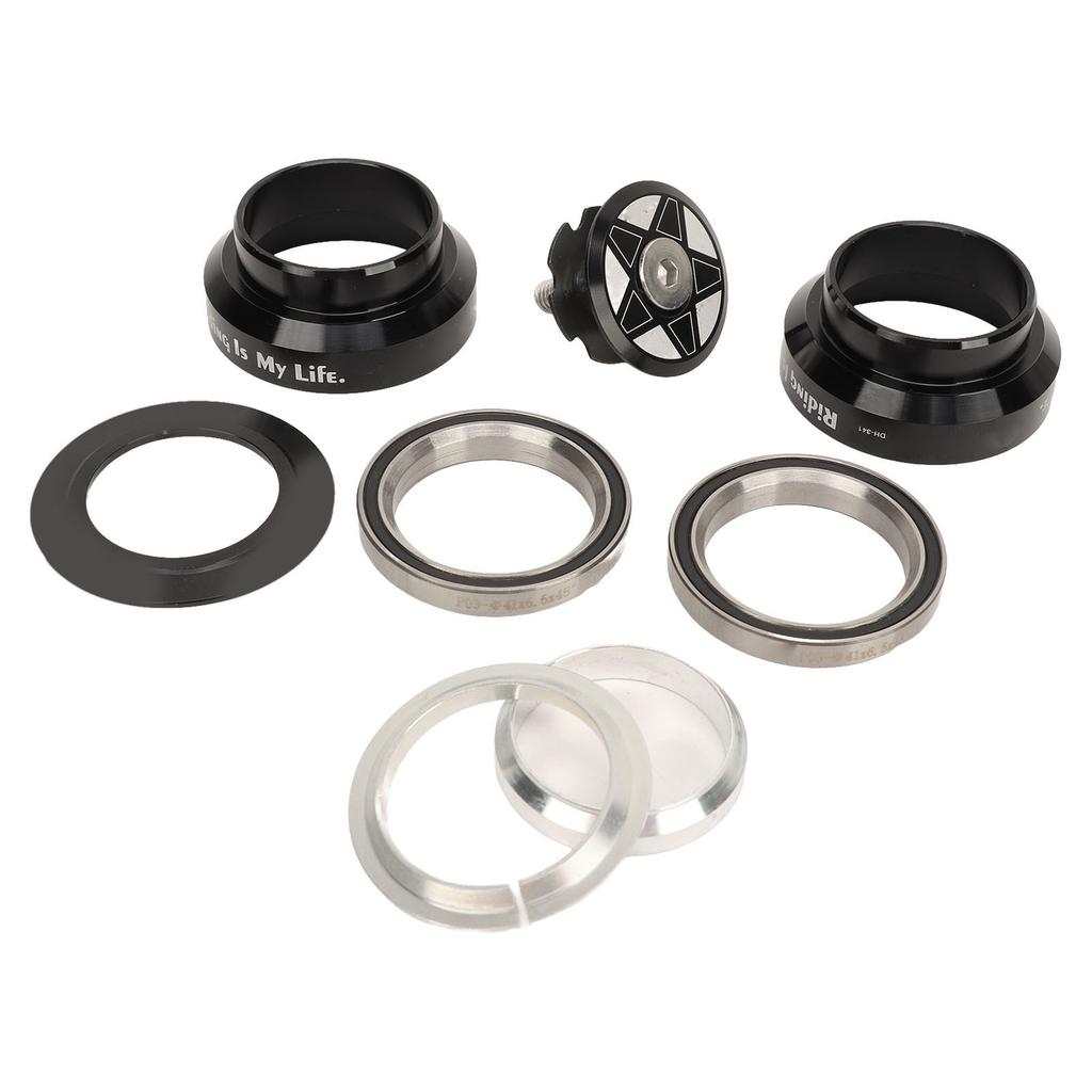 Bike Headset Set 34mm Bicycle Headset Aluminum Alloy Bike Front Fork Stem Headset for 28.6mm Straight Steerer Fork