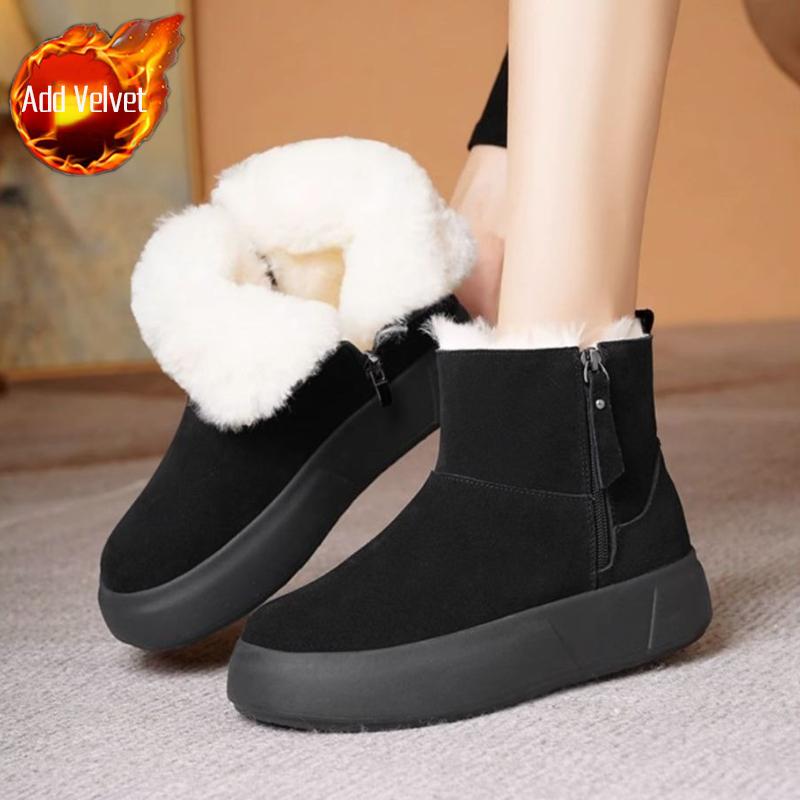 

Модные водонепроницаемые ботинки-луноходы на толстой подошве с круглым носком для женщин, зимняя обувь для женщин на флисовой подкладке, удобные и элегантные плюшевые теплые ботинки в стиле Y2k 37