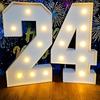 2pcs/set 73cm Lighting Double Number 24 KT Board,Glowing Sign,Perfect Photo Booth Backdrop for 24th Birthday,42th Anniversary,Graduation Holiday Party