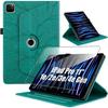 Case + Tempered Glass for iPad Pro 11" (2022/2021/2020/2018) Green Synthetic Leather Rotary Protection