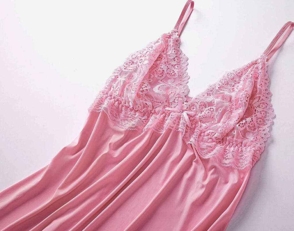Sexy Lingerie Babydoll Nightgown Sexy Chest with Cute Lace On the Chest Soft and Gentle To Wear [Synlala] V-shaped