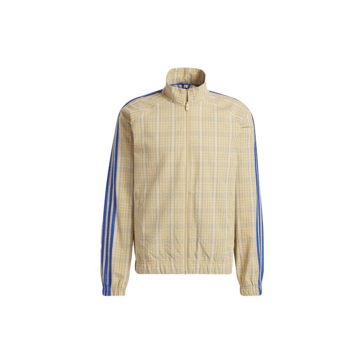 adidas originals Mw Tt Casual Stand Collar Plaid Athletics Sports Jacket Beige Men s GN3795 L