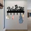 Bohemian Butterfly Key Holder Wall Mount with Multiple Hooks for Keys and Hats, Durable Metal Storage Organizer for Home Office Kitchen Bathroom