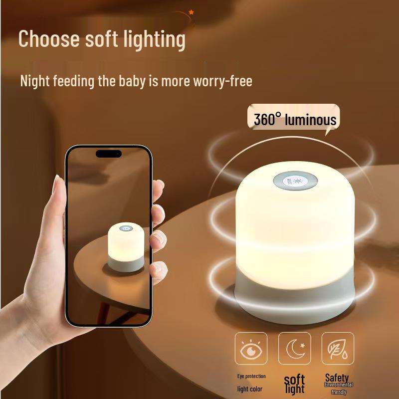USB Rechargeable Touch Night Light - Eye-Friendly Baby Feeding & Bedside Lamp