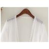 Chiffon Cardigan White Transparent Mesh Shawl Pagoda Sleeve Women's Sun Protection Clothing Short Thin Coat Summer Matching Straps
