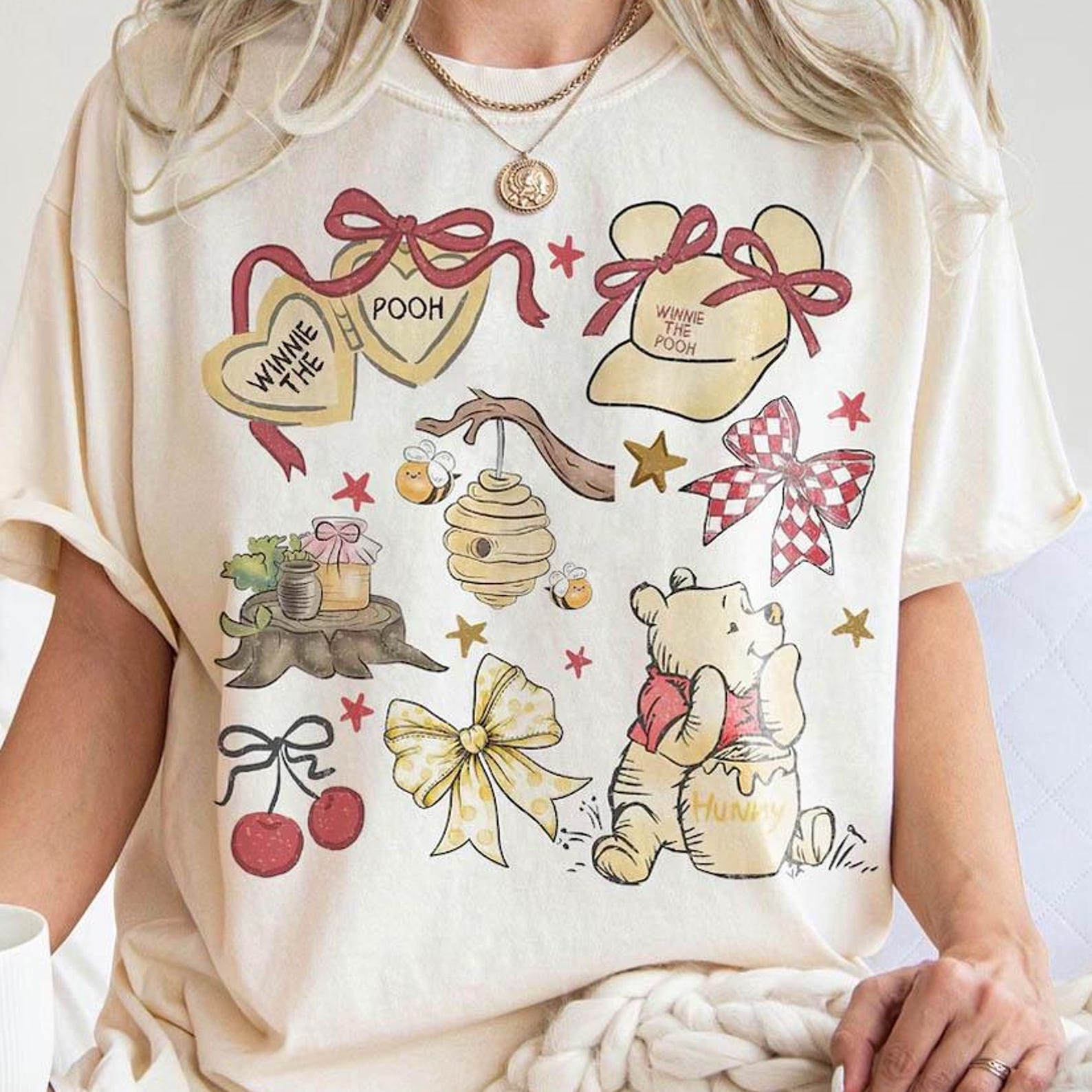 Comfort Colors Coquette Winnie The Pooh Shirt, Retro Pooh Bear & Friends Tee, Disney Family Trip 2026 T-Shirt, Cute Disneyworld Pooh Shirt 4XL