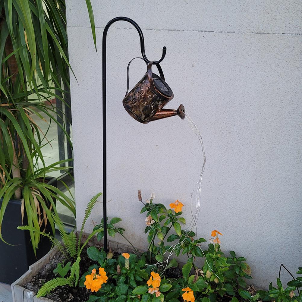 Solar Watering Can with Lights Outdoor Hanging Lantern Metal Waterproof Garden Lights Decorations for Table Patio Yards