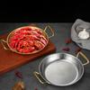Binaural Handle Seafood Rice Pot Flat Bottom Noodle Pot Hammer Grain Seafood Paella Pan  Restaurant