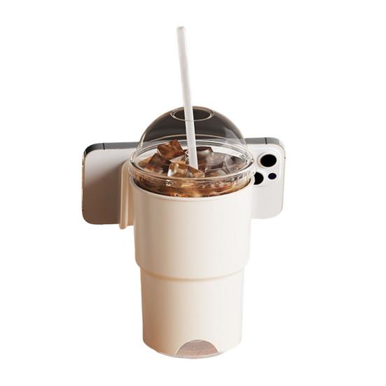 

Пластиковый держатель на вакуумной присоске, держатель для мобильного телефона, многоразовый настольный органайзер для чашек, телефонов белый