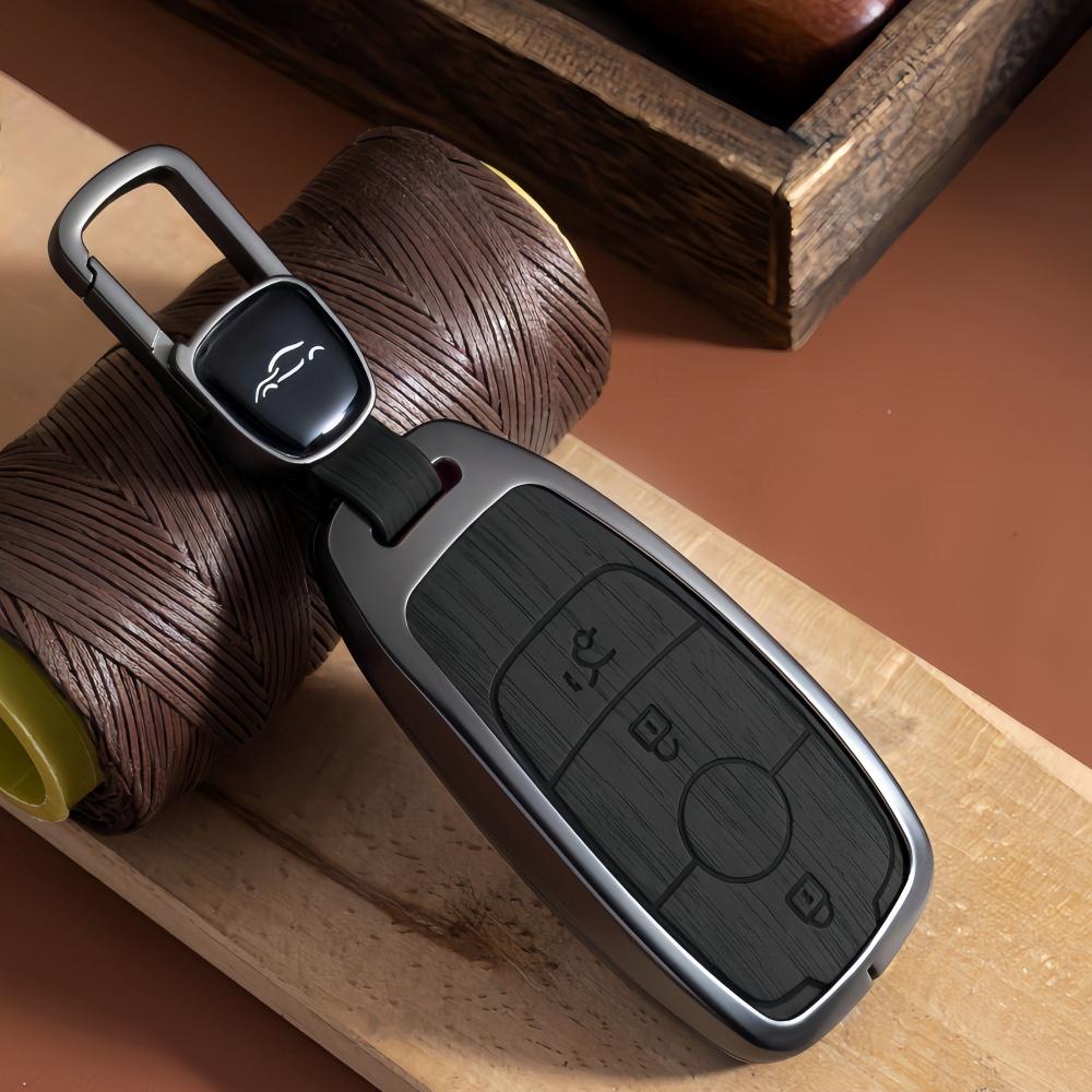 

Модный металлический чехол для дистанционного ключа автомобиля для Mercedes Benz ACESG Class GLC CLE CLA GLB GLS W177 W205 W213 W222 X167 AMG чёрный