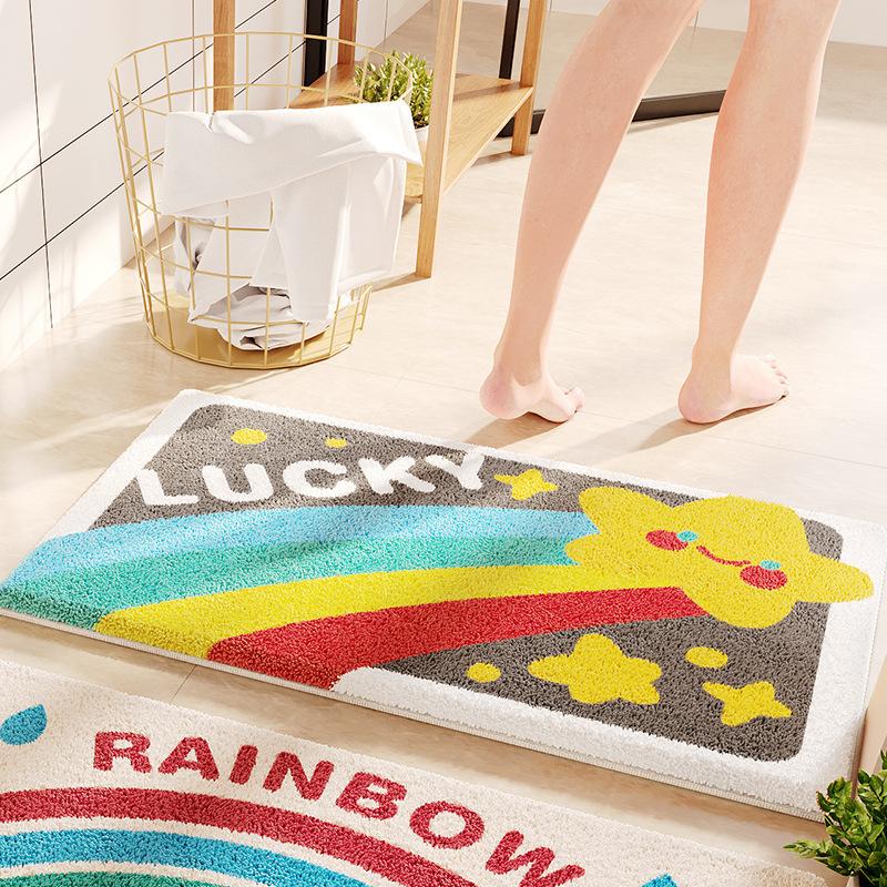 Absorbent Monster Bathroom Floor Mat Bathroom Floor Mat Imitation Cashmere Door Mat Non-slip Mat Household Bedroom Carpet Door Mat
