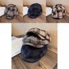 Classic Plaid Blend Womens Newsboy Cap With Warm Breathable Fabric For Fall Winter Style