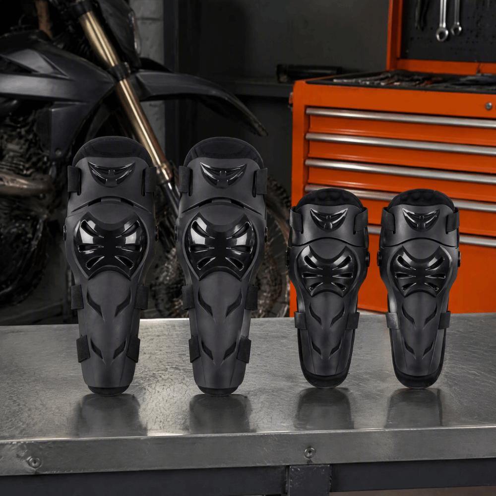 4pcs Black Motorcycle Knee Pad PE Shell Protective Armor Set Motocross Knee Elbow Guards  Cycling