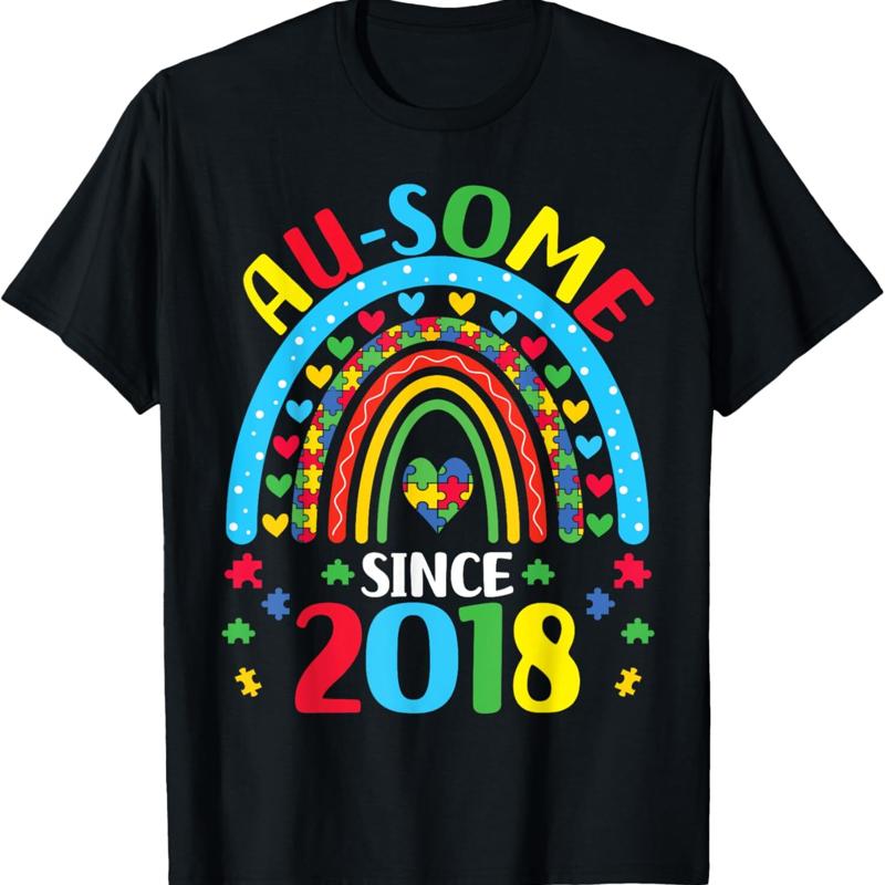 Autism Awareness Birthday 6 Year Old Boys Girls Kids T Shirt