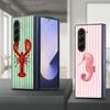 Ocean Life Theme Striped Case for Samsung Galaxy ZFold7 ZFold3 ZFold4 Z Fold 7 6 5 4 3 ZFold6 ZFold5 Back Phone Cover