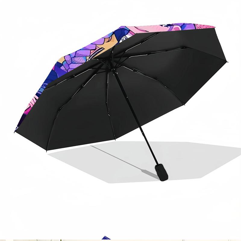Ombrello Automatico Apri e Chiudi con Stampa KPop Demon Hunters, Ombrello Pieghevole Portatile, per Viaggi all'Aperto, Pendolarismo, Campeggio, Regalo di Compleanno Ideale