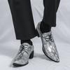 New Fashion Snakeskin Pattern Patent Leather Lace Up Dress Oxford Shoes For Men's Designer Wedding Oxfords Zapatos Hombre