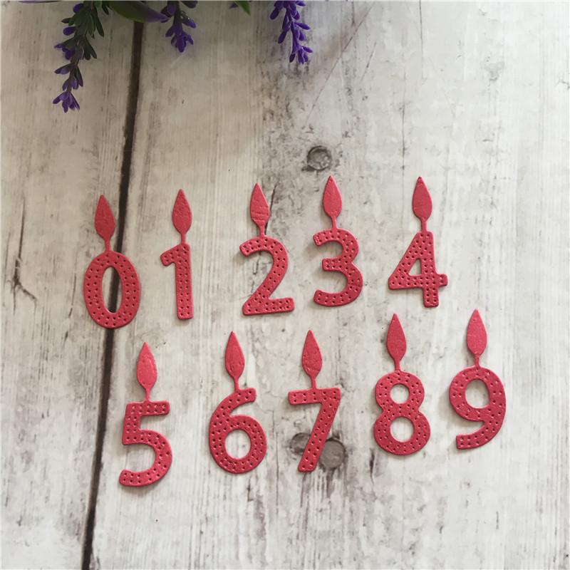 Candle number Metal Cutting Dies Stencils Die Cut for DIY Scrapbooking Album Paper Card Embossing