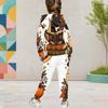 Girls Hooded Long Sleeve Owl Book Printed Two Piece Set Kangaroo Pocket Cuffed Pants