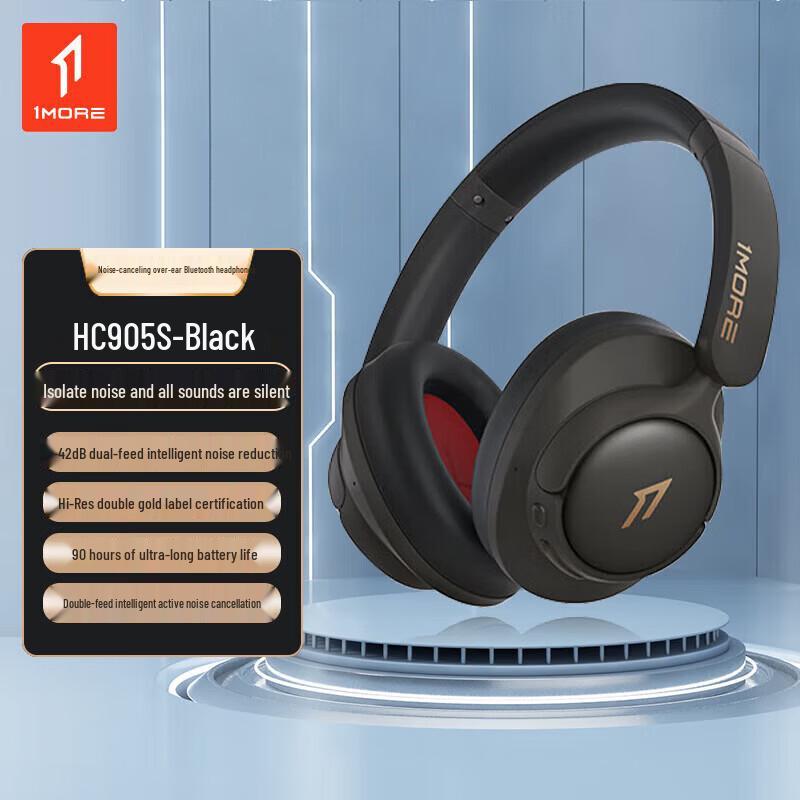 1MORE Noise-Cancelling Bluetooth Over-Ear Headphones HC905S