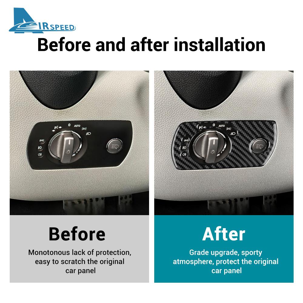 Real Soft Carbon Fiber Trim Sticker For Mercedes Benz SLK R171 2004 2005 2006 2007 2008 2009 2010 Car Headlight Switch Frame