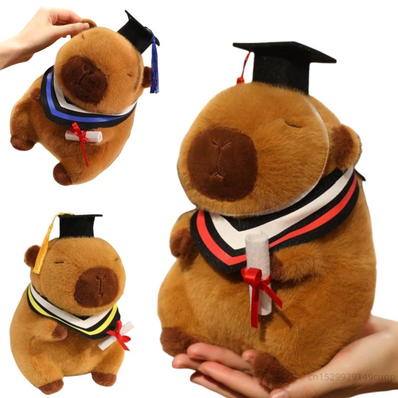 Favorite Toy Boys 20/25Cm Cartoon Graduation Capybara Detachable Doctoral Cap Capybara Animal Filling Toy Home Decoration A Gift For Girls