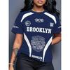 Comfortable Loose Fit Cotton Blend Crew Neck Short Sleeve Tee With 3D Print Design Women 2025