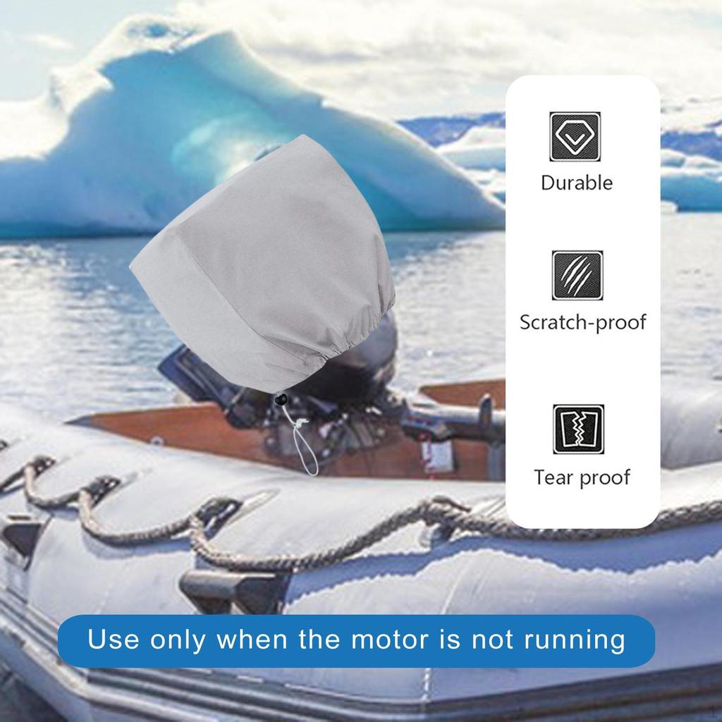 Boat Outboard Motor Cover Protector with Drawstring Marine Accessories Heavy Duty Dustproof