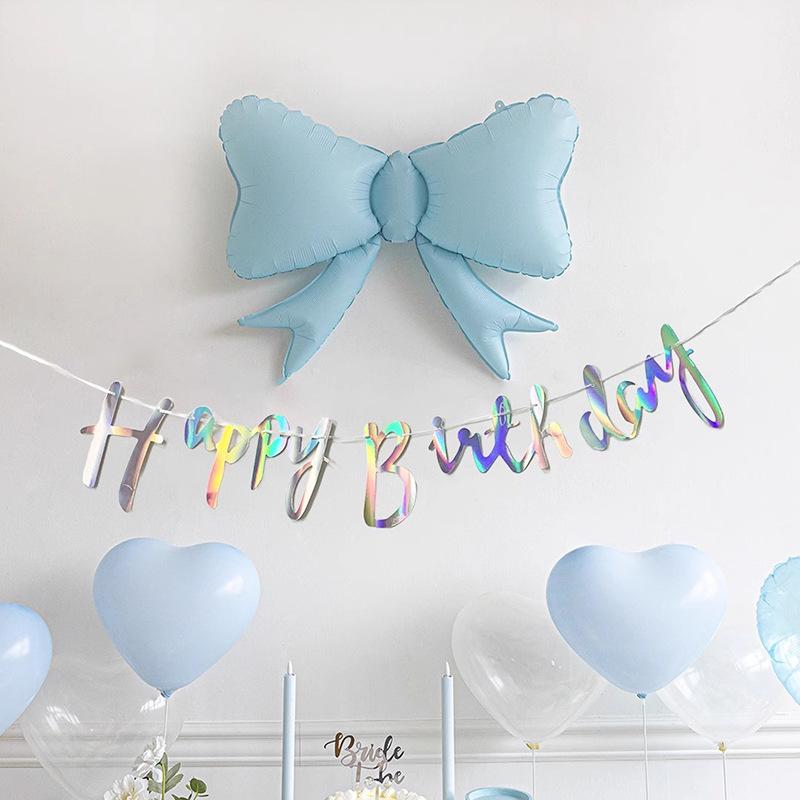Large Macaron Bow Aluminum Film Balloon Children'S Birthday Adult Party Decoration Outdoor Decoration Props