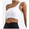 Fashion Export Cross-Border Yoga Vest Asymmetrical One-Shoulder Beauty Back Shoelace Nude Feel with Chest Pad Sports Fitness Top