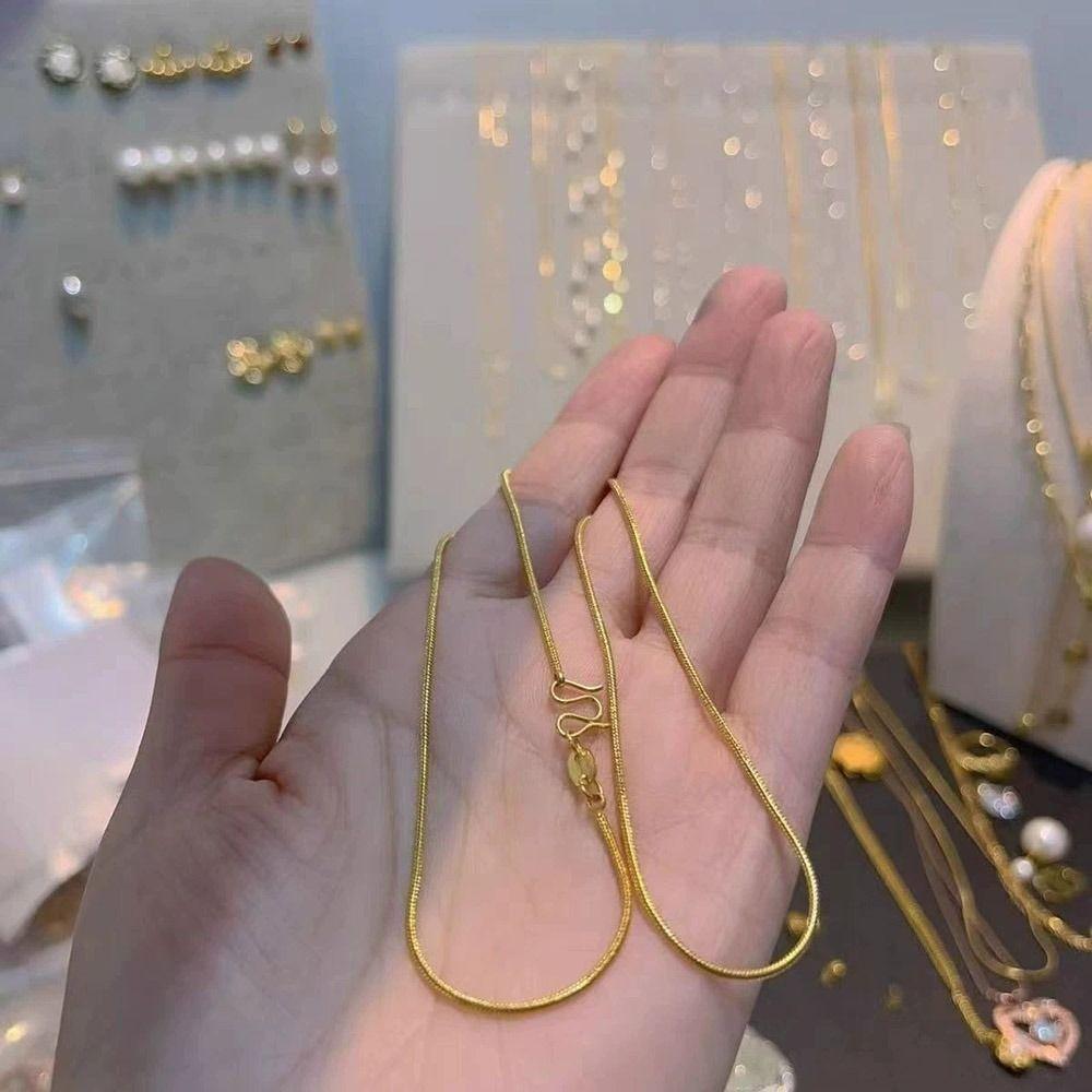 1Pcs New Titanium Steel Chain Necklace Non-fading 45cm Clavicle Chain M-shaped All-match Women's Simple Necklace