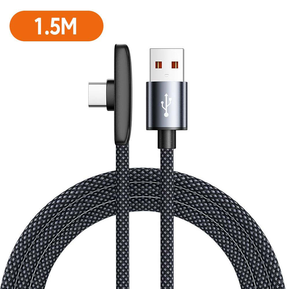 111W 6A Right-angle Braided Fast Charging Data Cable Braided Cord USB To Type-C for IPhone Samsung Xiaomi Phone Laptop 1/1.1/1m