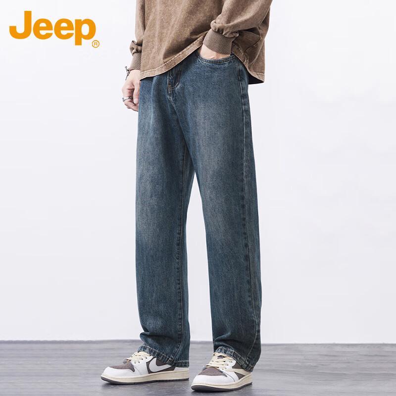 Jeep Men's Casual Straight Fit Denim Jeans