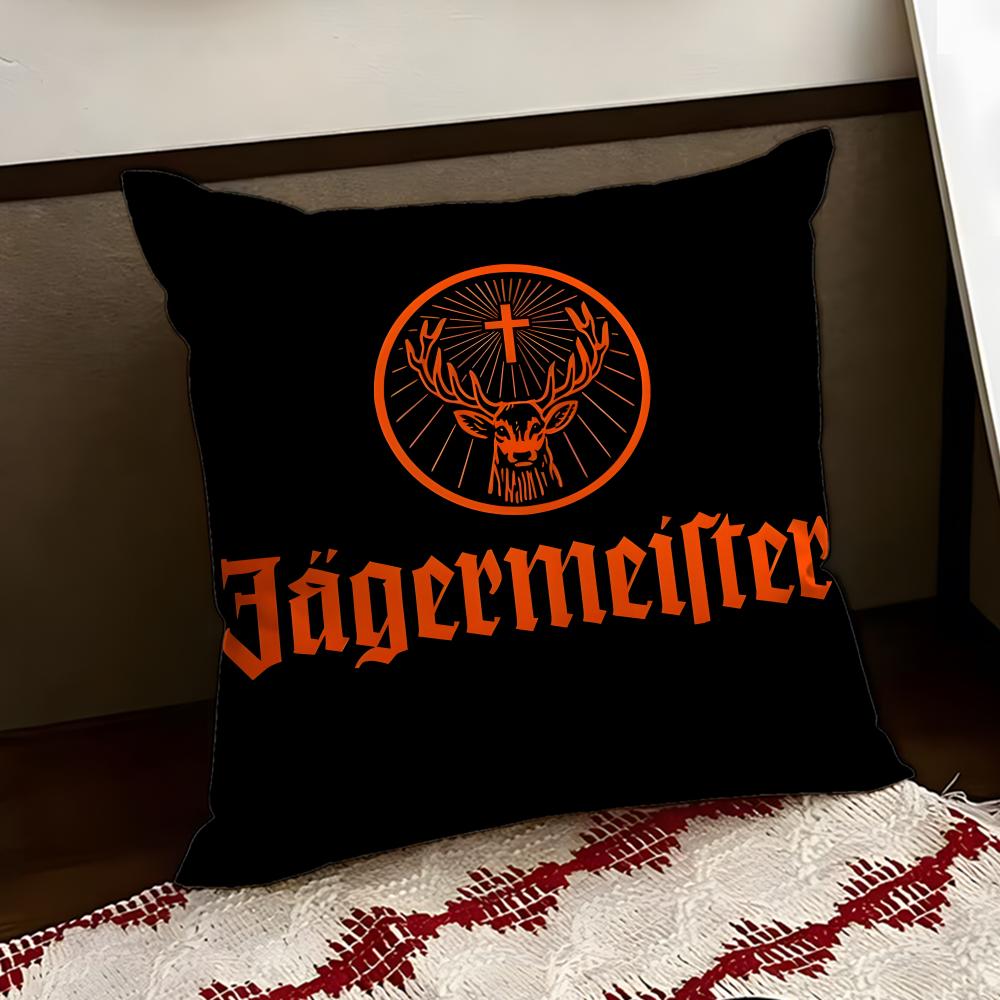 JJagermeister Cushion Cover Reversible Soft Durable Pillow Cover Home Car MultiScene Use for Daily Comfort