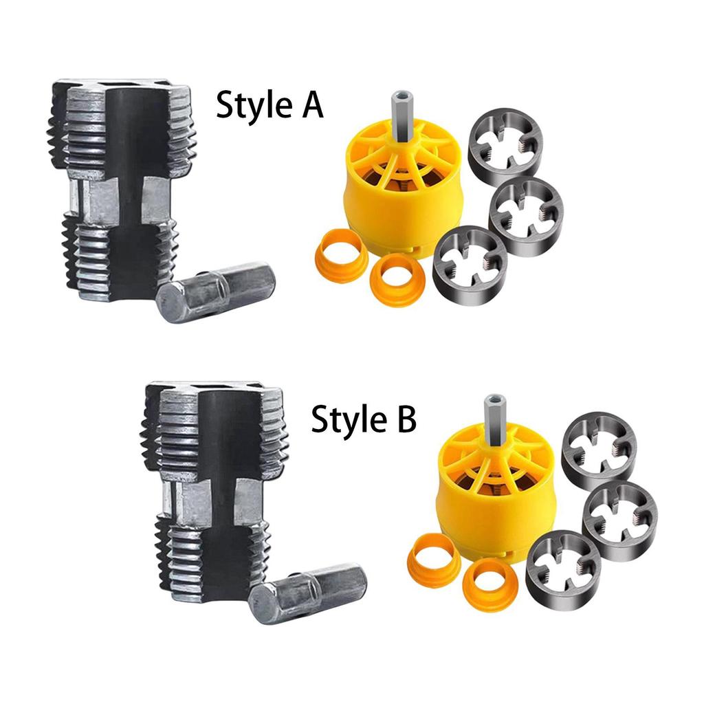 Kit Attrezzi per Filettare Tubi in PVC con Fili 1/2", 3/4", 1" Strumento Manuale Multifunzione