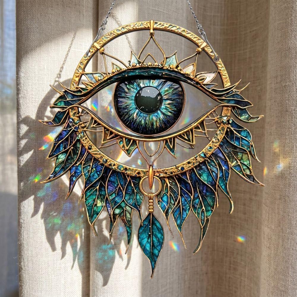 Eye Shape Evil Eye Decoration 2D Flat Hanging Pendant Wall Decoration Sun Catcher  Garden Decor