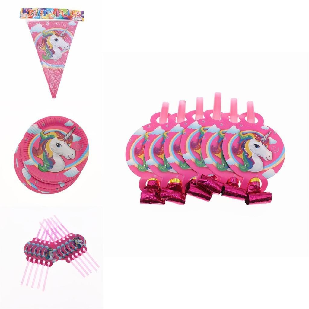 Enchanting Unicorn Kids Birthday Party Supplies Complete With Delightful Plates And Tablecloth