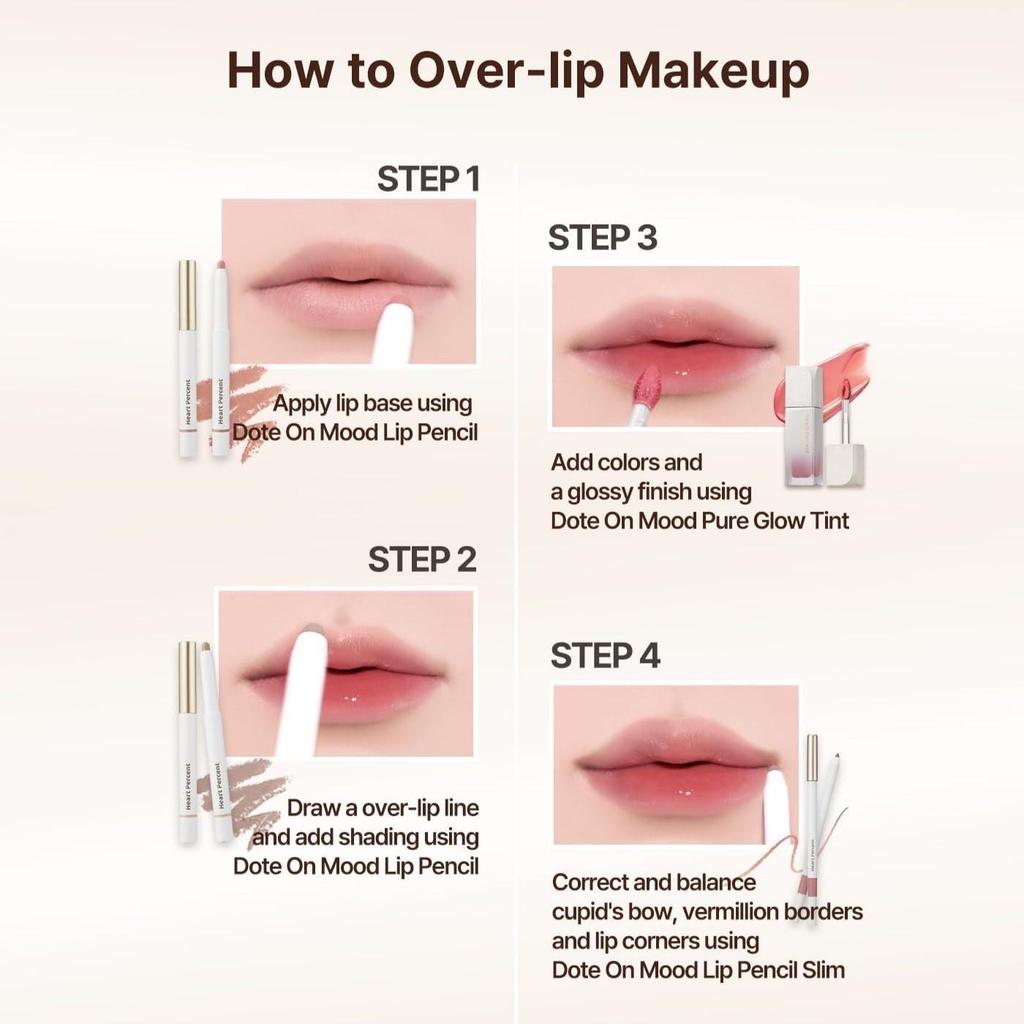 Heart Percent Dote On Mood Lip Pencil - 06 ROSE BEIGE