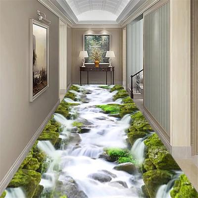 Visueller Teppich 3D Grafische Illusion Klippen Wasserfälle Druck Fußmatte Kleiner Bereichsteppich Für Wohnzimmer Balkon Treppe Küche Flur Dekor