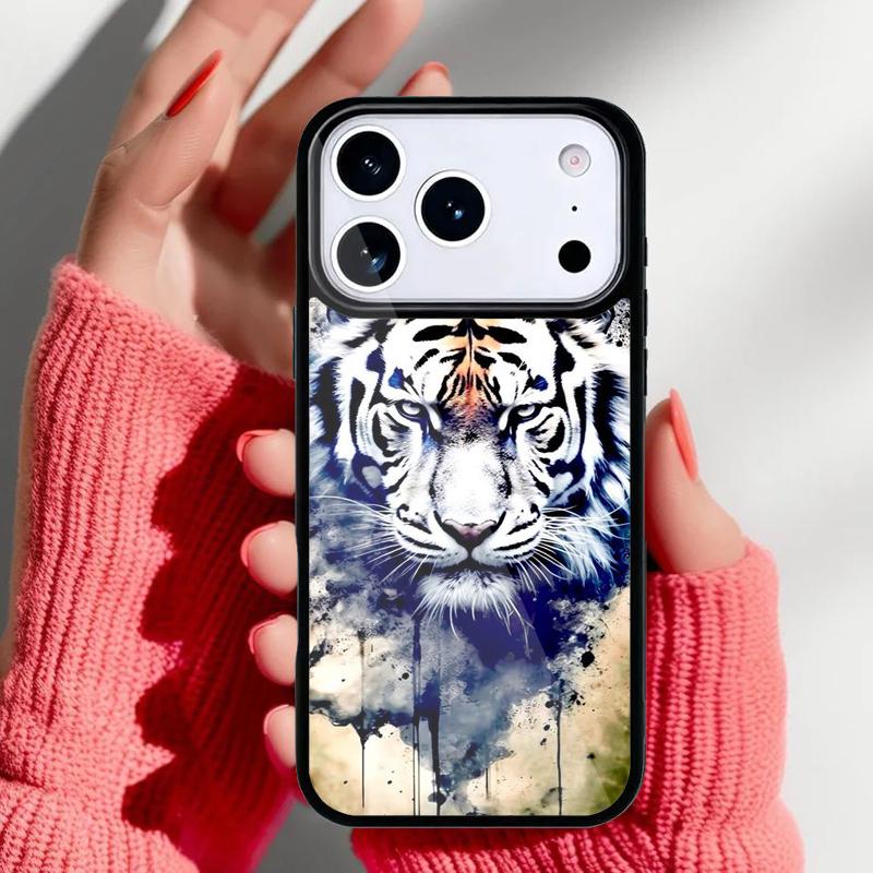 

Cool Animal Powerful Tiger Phone Case for iPhone 17 16 15 14 13 Pro Max Back Cover for 12 11 Pro Coque iPhone17 Pro Max