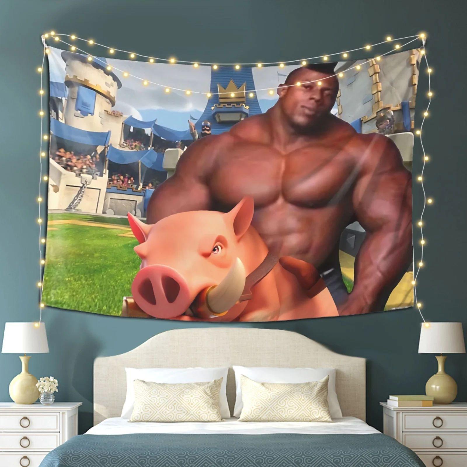 Vikam s tapestry: Boar Rider, Fun, Creative 75x100 чёрный